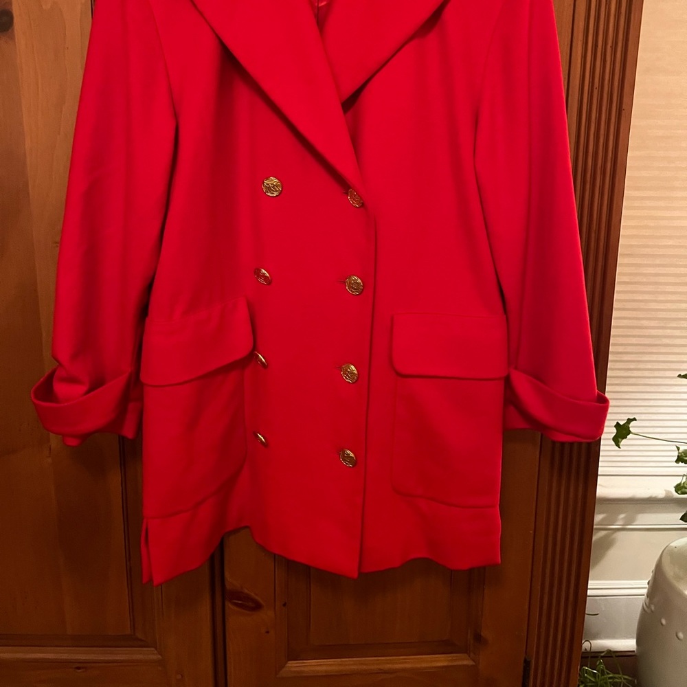 Vintage Escada red cashmere jacket in mint condition.